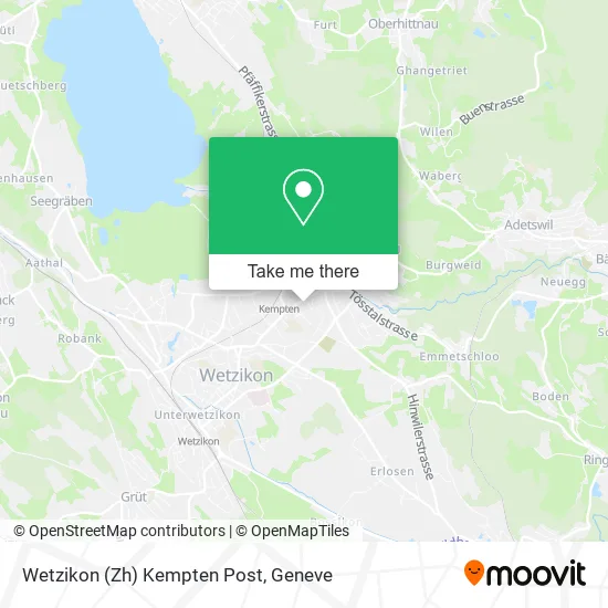 Wetzikon (Zh) Kempten Post map