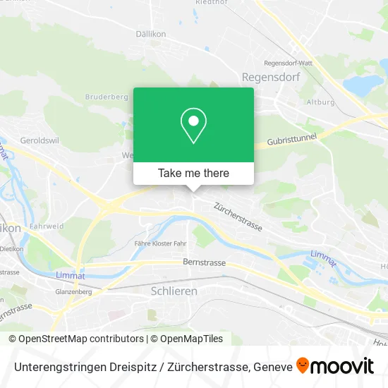 Unterengstringen Dreispitz / Zürcherstrasse map