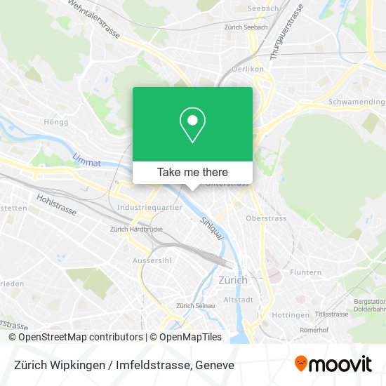 Zürich Wipkingen / Imfeldstrasse Karte