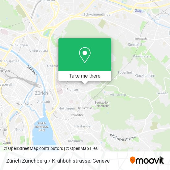 Zürich Zürichberg / Krähbühlstrasse map