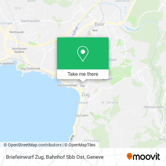 Briefeinwurf Zug, Bahnhof Sbb Ost map