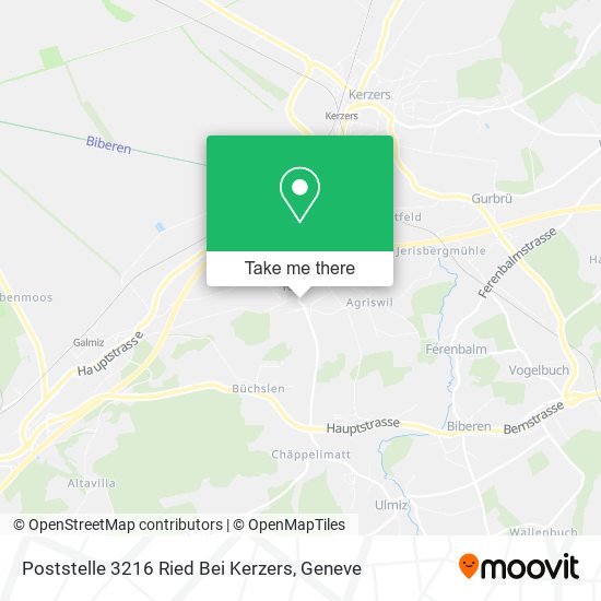 Poststelle 3216 Ried Bei Kerzers map