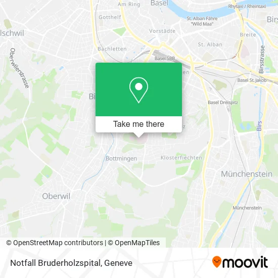 Notfall Bruderholzspital map