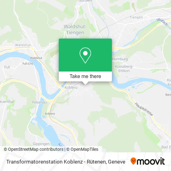 Transformatorenstation Koblenz - Rütenen map