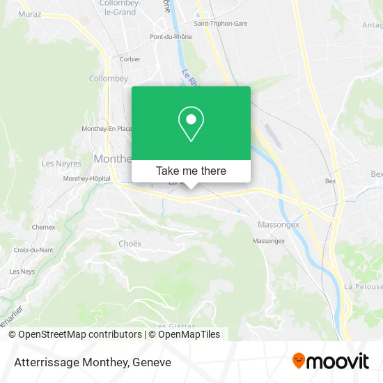 Atterrissage Monthey map