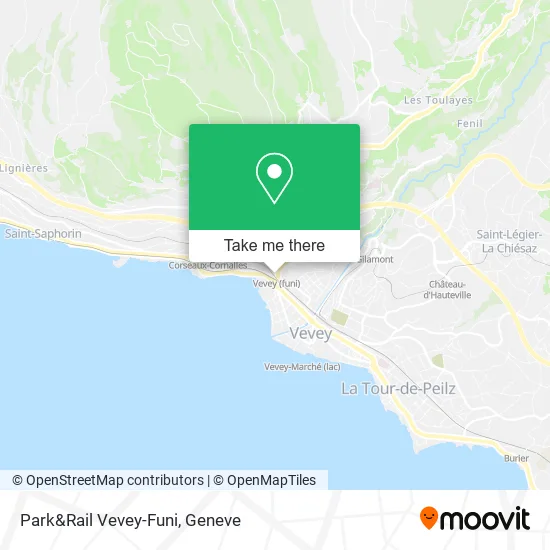 Park&Rail Vevey-Funi map