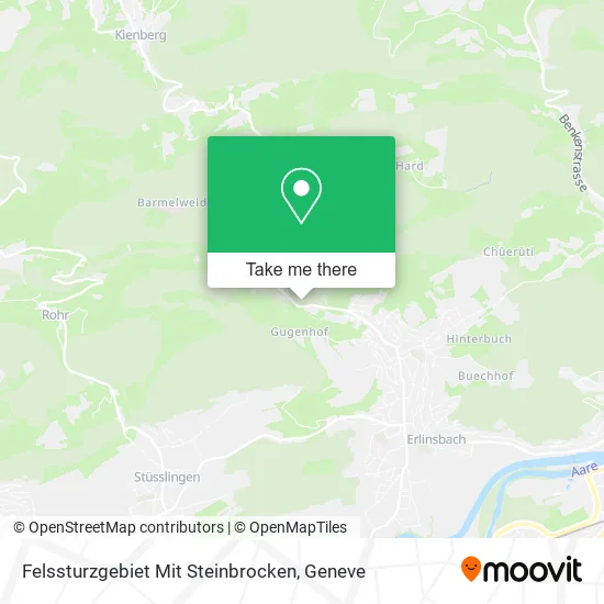 Felssturzgebiet Mit Steinbrocken map