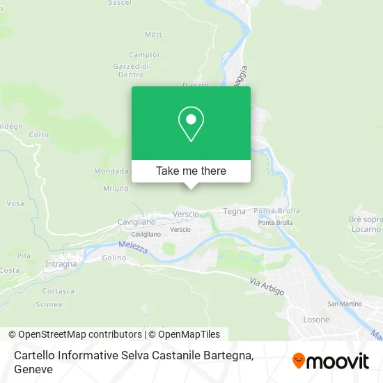 Cartello Informative Selva Castanile Bartegna map