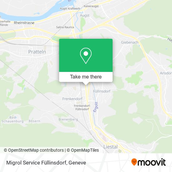 Migrol Service Füllinsdorf map