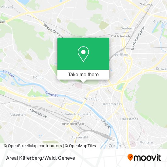 Areal Käferberg/Wald map