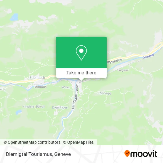 Diemigtal Tourismus map