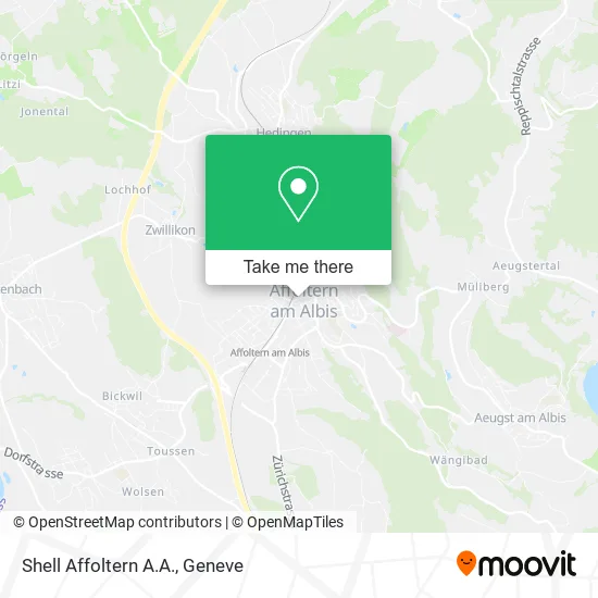 Shell Affoltern A.A. map