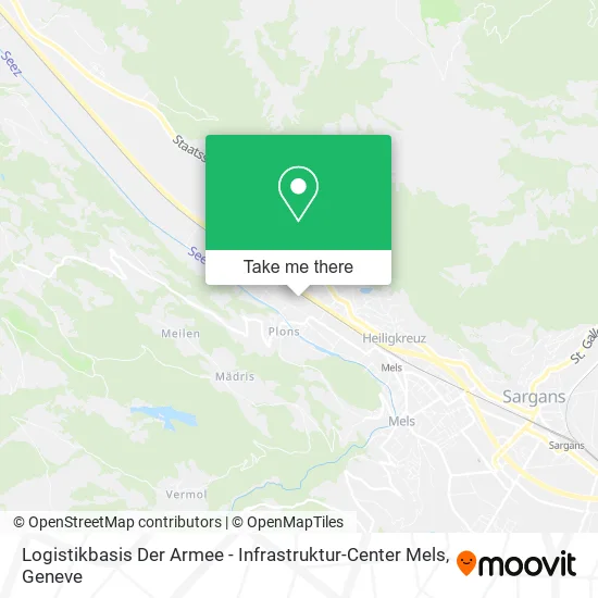 Logistikbasis Der Armee - Infrastruktur-Center Mels map