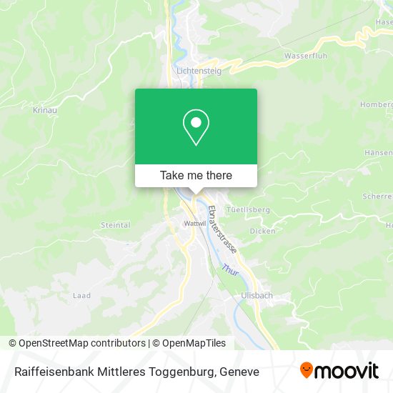 Raiffeisenbank Mittleres Toggenburg map