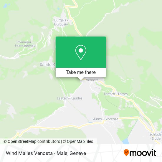 Wind Malles Venosta - Mals map