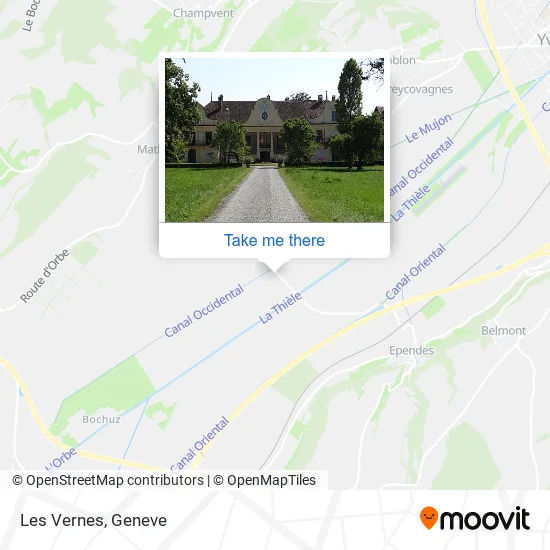 Les Vernes map