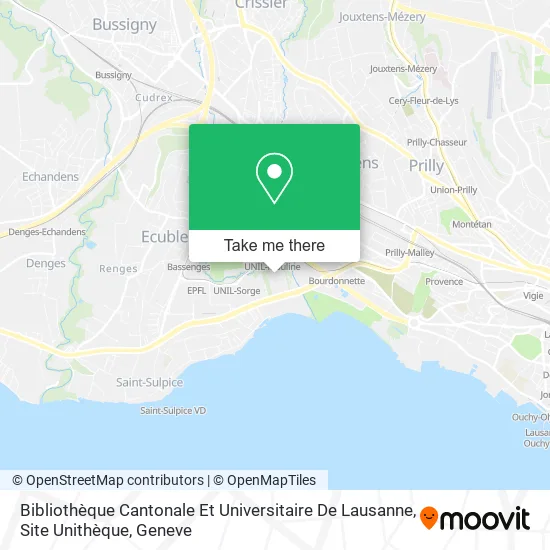 Bibliothèque Cantonale Et Universitaire De Lausanne, Site Unithèque map