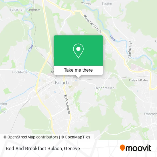 Bed And Breakfast Bülach map