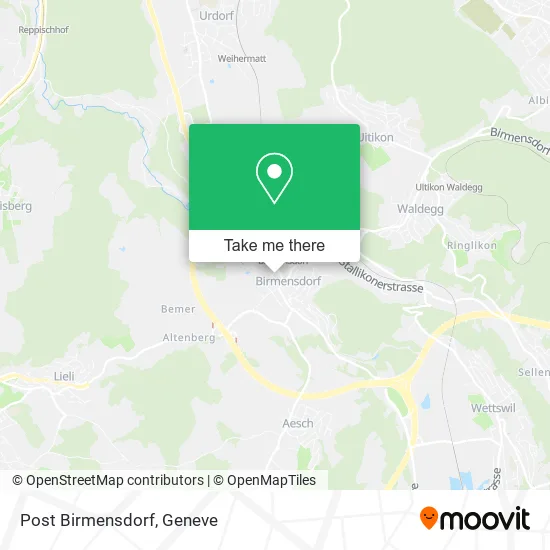 Post Birmensdorf map