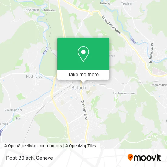 Post Bülach map