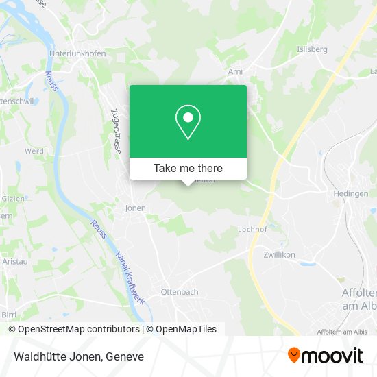 Waldhütte Jonen map