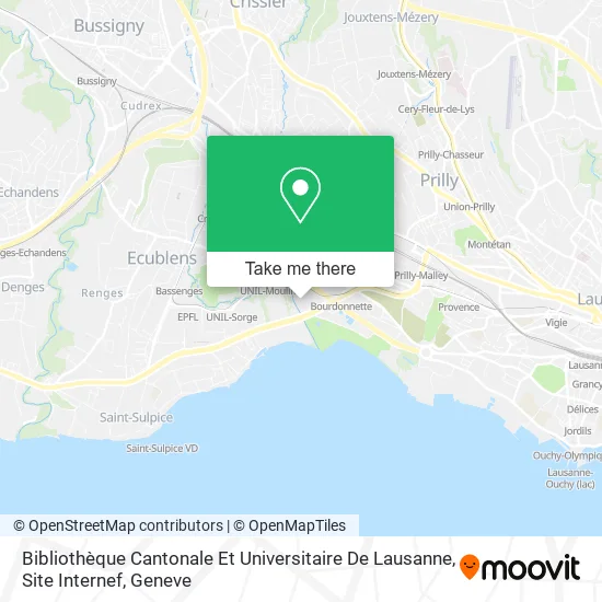 Bibliothèque Cantonale Et Universitaire De Lausanne, Site Internef map