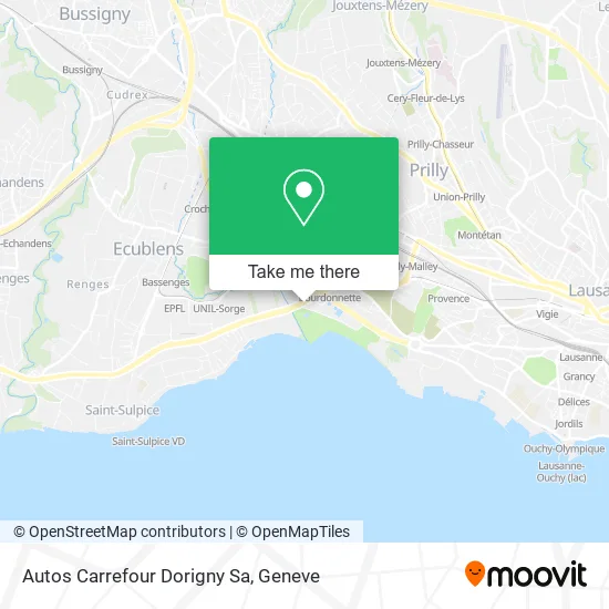 Autos Carrefour Dorigny Sa map