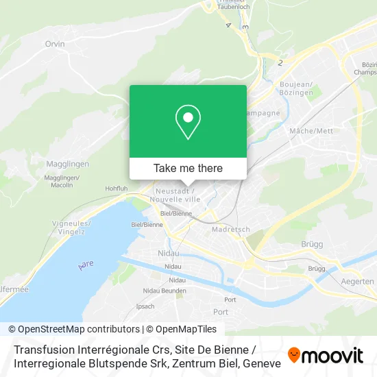 Transfusion Interrégionale Crs, Site De Bienne / Interregionale Blutspende Srk, Zentrum Biel map