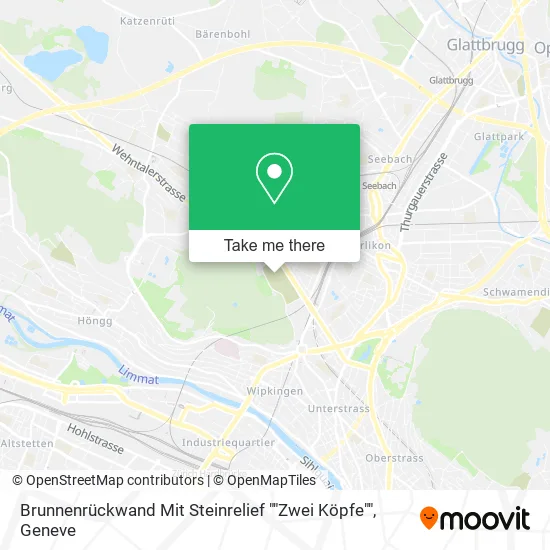 Brunnenrückwand Mit Steinrelief ""Zwei Köpfe"" map