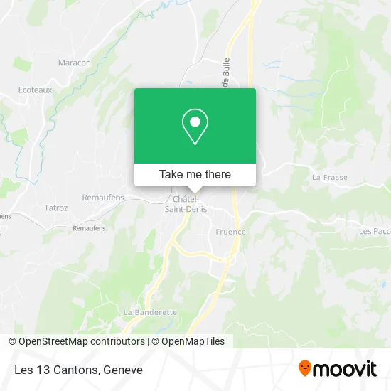 Les 13 Cantons map