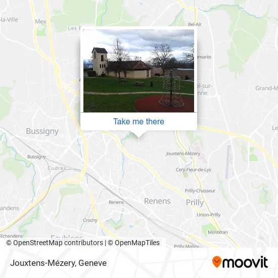 Jouxtens-Mézery map