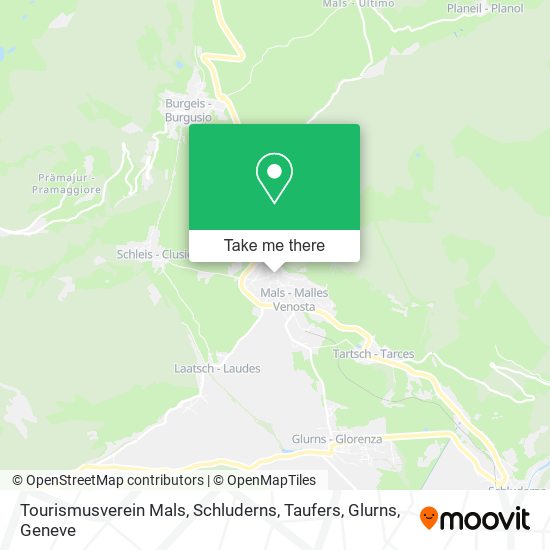 Tourismusverein Mals, Schluderns, Taufers, Glurns map