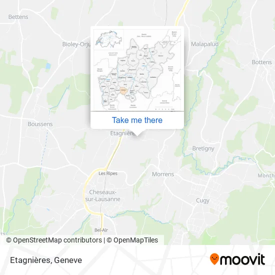 Etagnières map