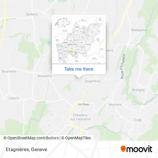 Etagnières map