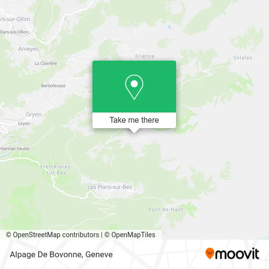 Alpage De Bovonne map