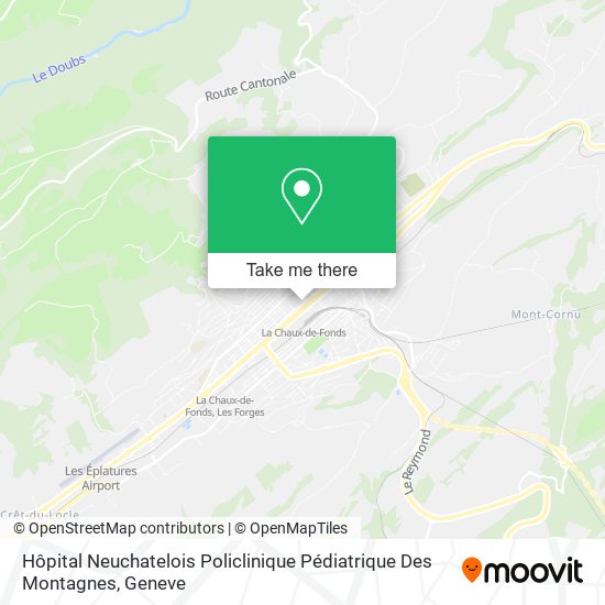 Hôpital Neuchatelois Policlinique Pédiatrique Des Montagnes map