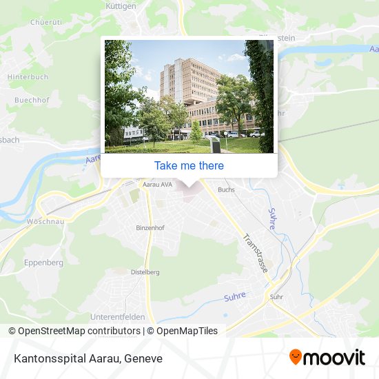 Kantonsspital Aarau map