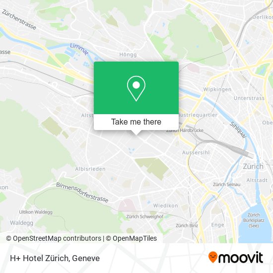 H+ Hotel Zürich map