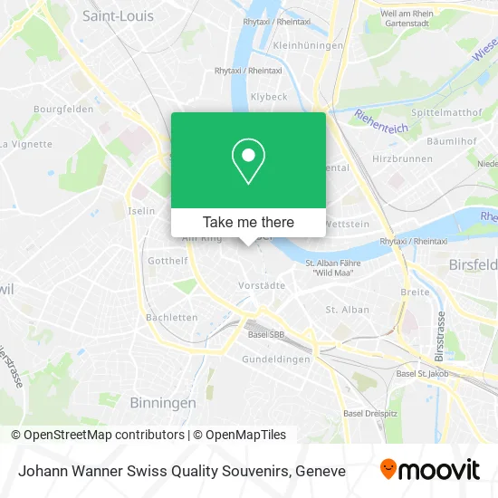 Johann Wanner Swiss Quality Souvenirs map