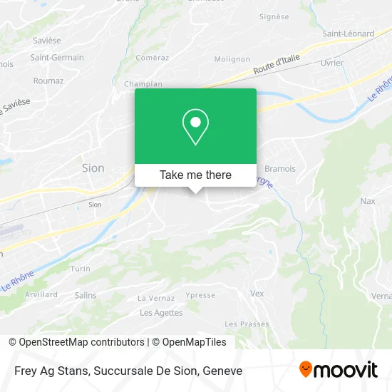 Frey Ag Stans, Succursale De Sion map