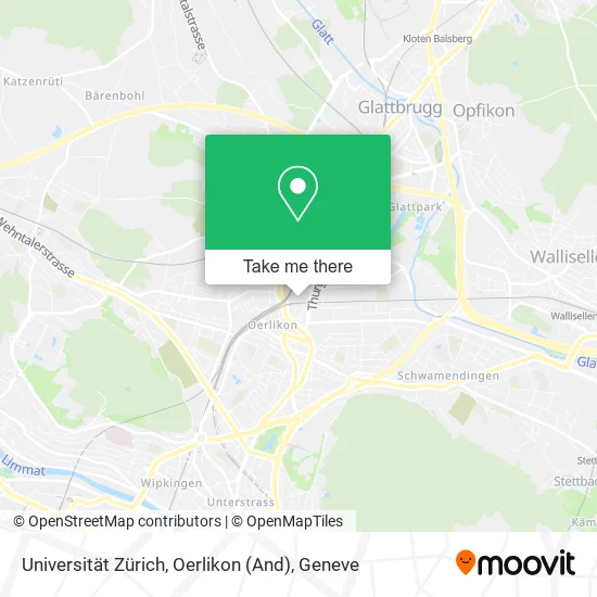 Universität Zürich, Oerlikon (And) map