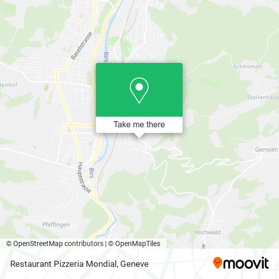 Restaurant Pizzeria Mondial plan