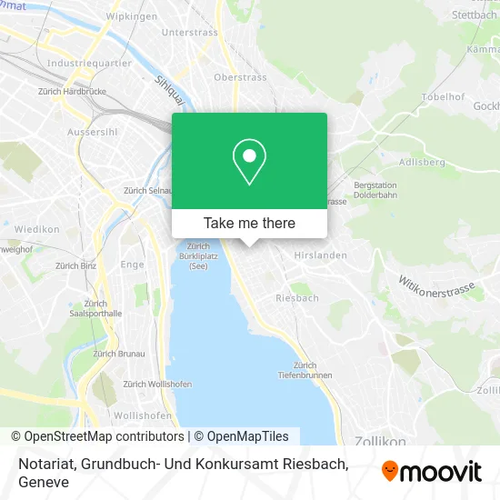 Notariat, Grundbuch- Und Konkursamt Riesbach map