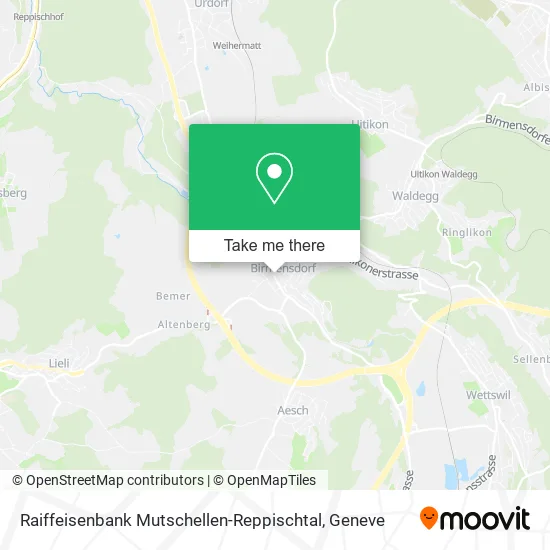 Raiffeisenbank Mutschellen-Reppischtal map