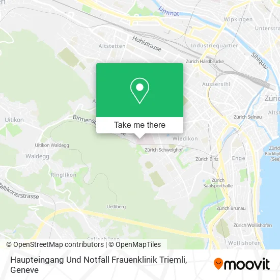 Haupteingang Und Notfall Frauenklinik Triemli map