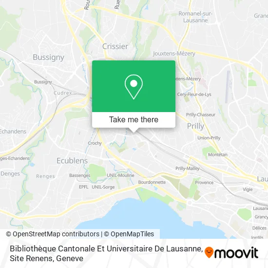 Bibliothèque Cantonale Et Universitaire De Lausanne, Site Renens map