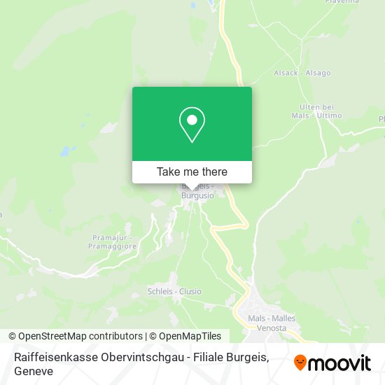 Raiffeisenkasse Obervintschgau - Filiale Burgeis map