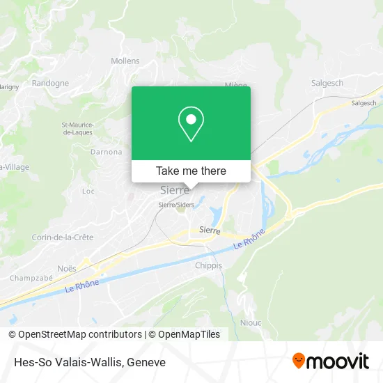 Hes-So Valais-Wallis map