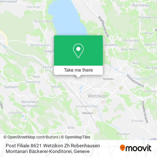 Post Filiale 8621 Wetzikon Zh Robenhausen Montanari Bäckerei-Konditorei map