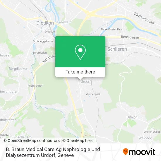 B. Braun Medical Care Ag Nephrologie Und Dialysezentrum Urdorf map